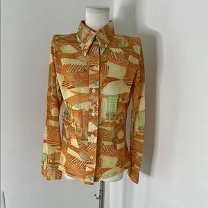 Vintage Multicolor Abstract Blouse